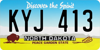ND license plate KYJ413