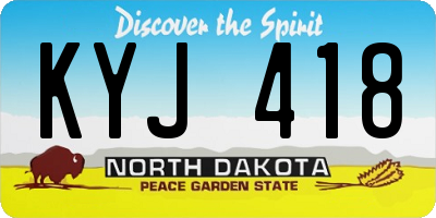 ND license plate KYJ418