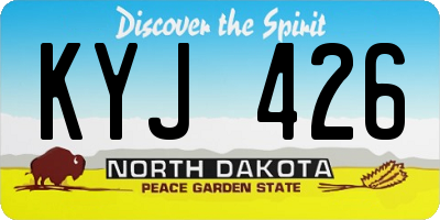 ND license plate KYJ426