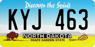 ND license plate KYJ463