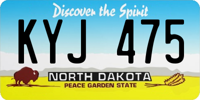 ND license plate KYJ475