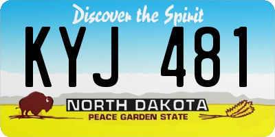 ND license plate KYJ481