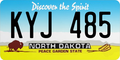 ND license plate KYJ485