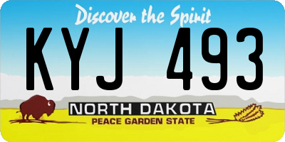 ND license plate KYJ493