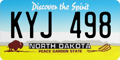 ND license plate KYJ498
