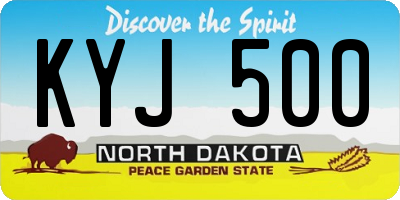 ND license plate KYJ500