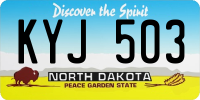 ND license plate KYJ503