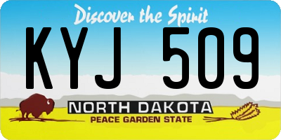 ND license plate KYJ509