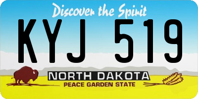 ND license plate KYJ519