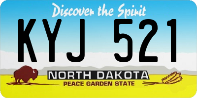 ND license plate KYJ521