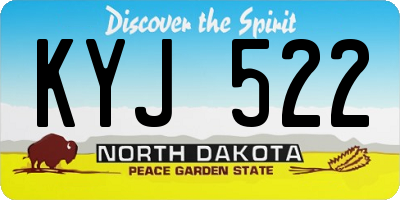 ND license plate KYJ522