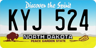 ND license plate KYJ524