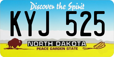 ND license plate KYJ525