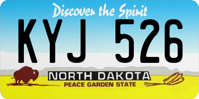 ND license plate KYJ526