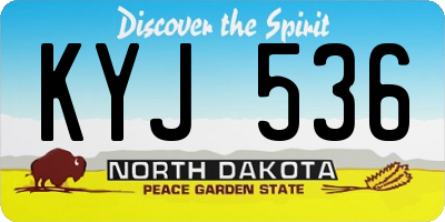 ND license plate KYJ536