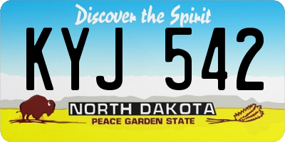 ND license plate KYJ542
