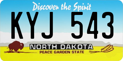 ND license plate KYJ543