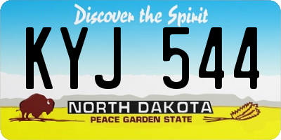 ND license plate KYJ544