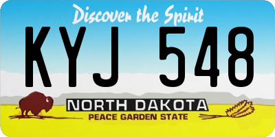 ND license plate KYJ548