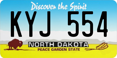 ND license plate KYJ554