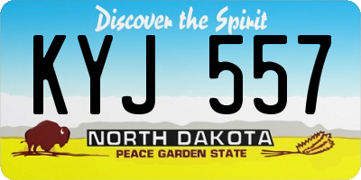ND license plate KYJ557