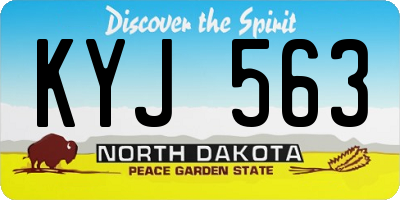 ND license plate KYJ563