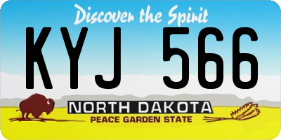 ND license plate KYJ566