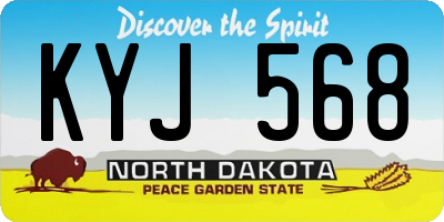 ND license plate KYJ568