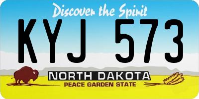 ND license plate KYJ573