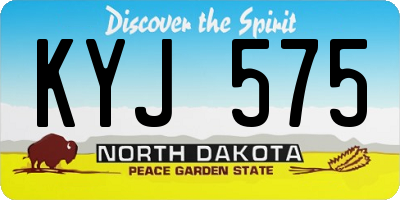 ND license plate KYJ575