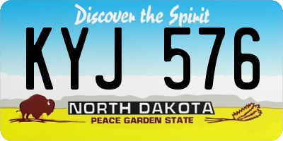 ND license plate KYJ576