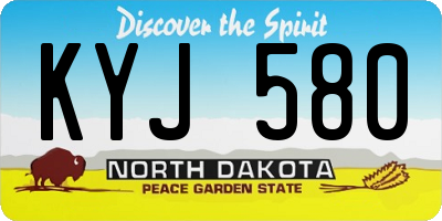 ND license plate KYJ580