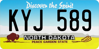 ND license plate KYJ589