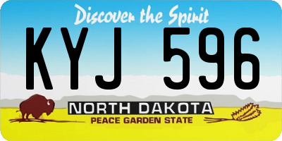 ND license plate KYJ596