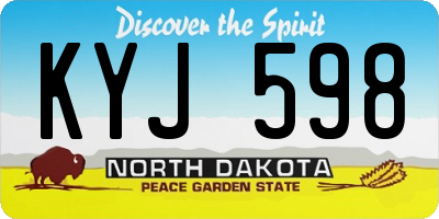 ND license plate KYJ598