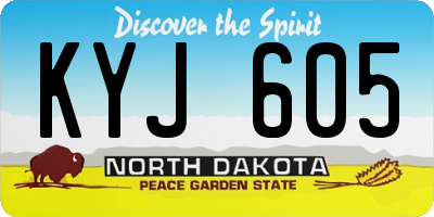 ND license plate KYJ605