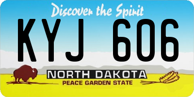 ND license plate KYJ606