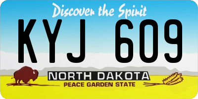ND license plate KYJ609