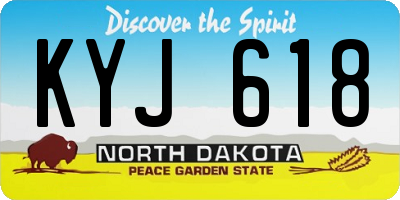 ND license plate KYJ618