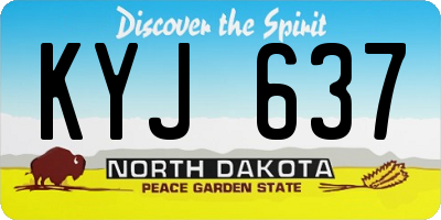 ND license plate KYJ637
