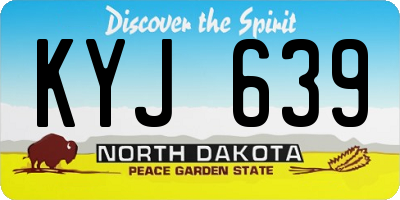 ND license plate KYJ639