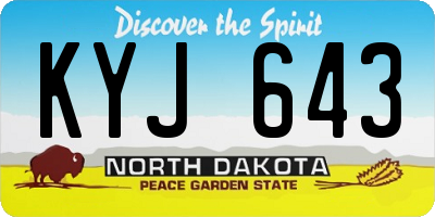 ND license plate KYJ643