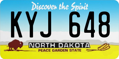 ND license plate KYJ648