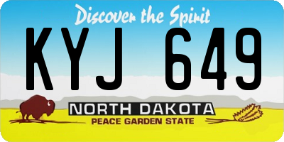 ND license plate KYJ649
