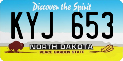 ND license plate KYJ653