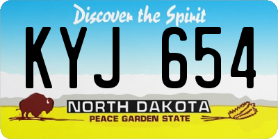 ND license plate KYJ654