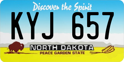 ND license plate KYJ657