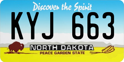 ND license plate KYJ663