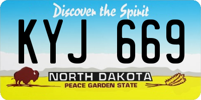 ND license plate KYJ669