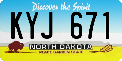 ND license plate KYJ671